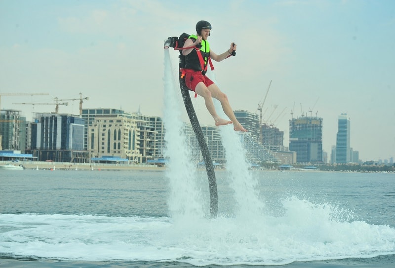Dubai launches Dolphin water jetpack system for firefighting from the air -  ABC News
