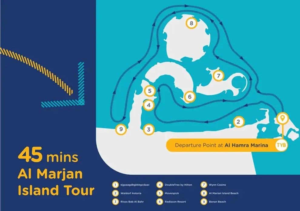 Route for 45-minutes boat trip